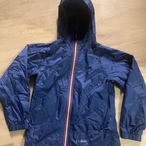 L.L. Bean Kids Blue Raincoat with Red Trim